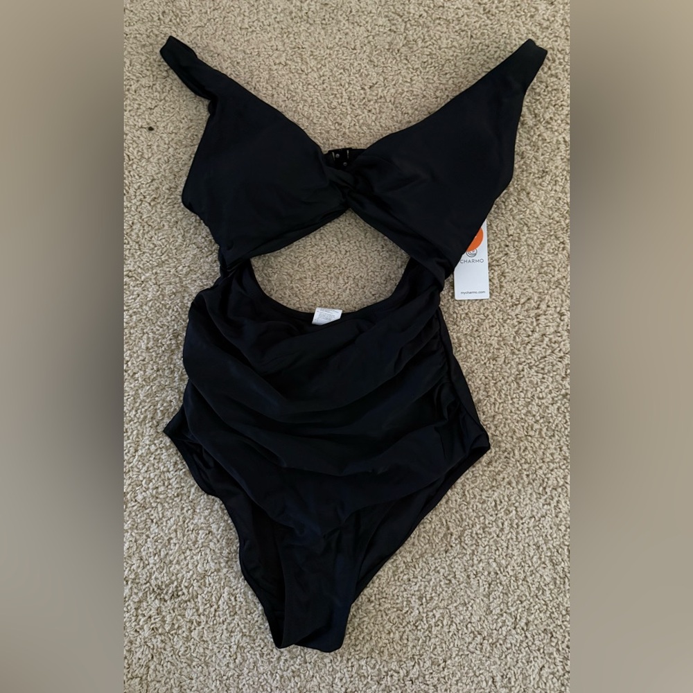 NWT Stylish Black One Piece Swimsuit